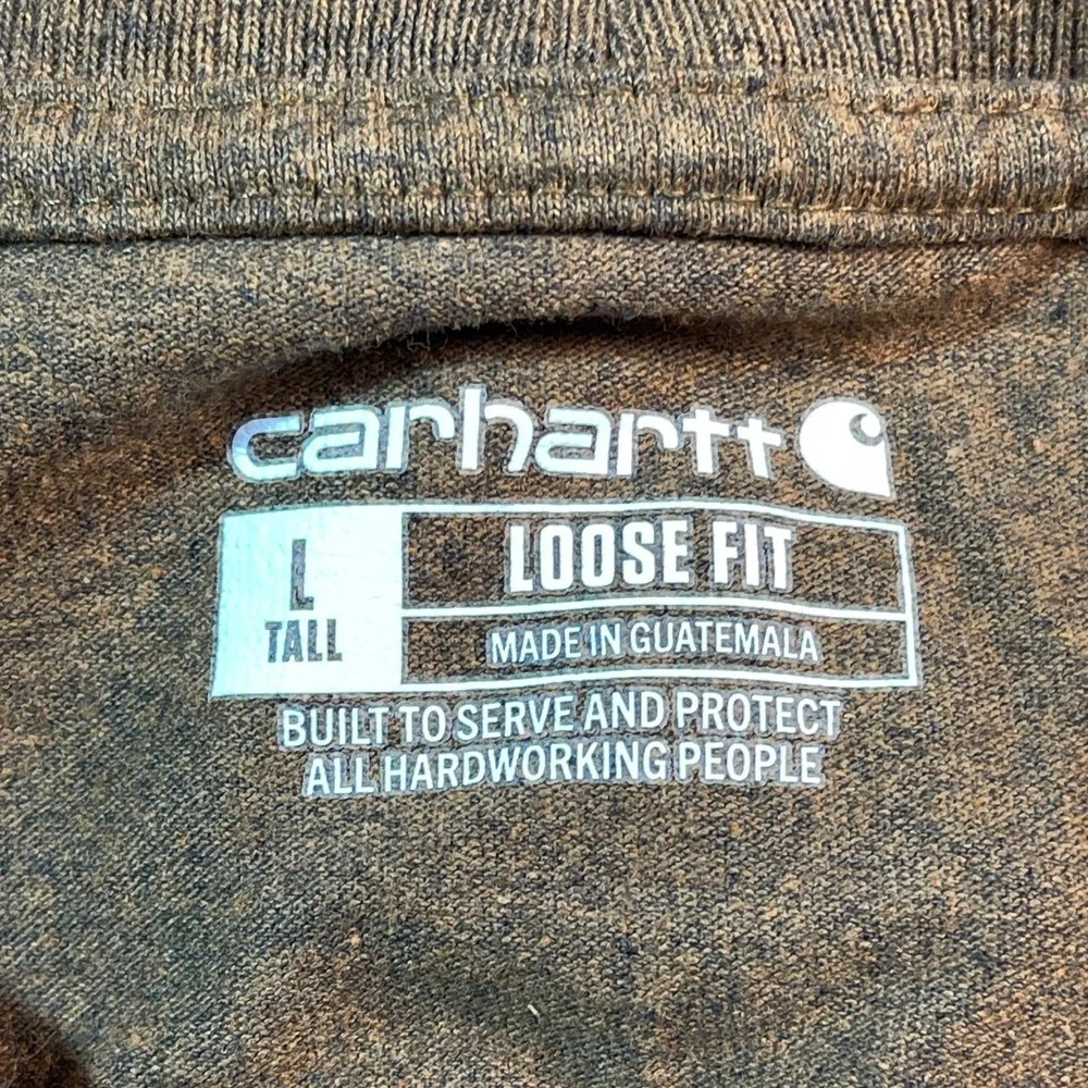 Carhartt Shirt Men's Large Brown Tall Loose‎ Fit K87 B00 Utility Outdoorsy Fall